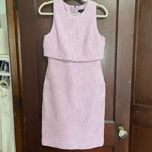 Size 8 J. Crew tweed sheath dress, purple/ pink and white